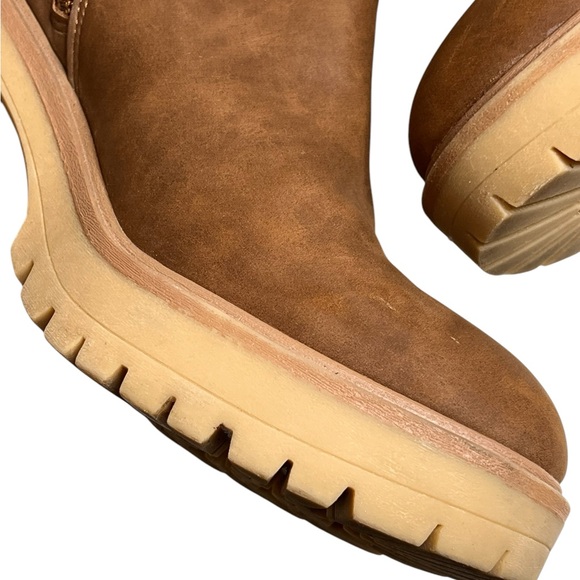 DV by Dolce Vita Jetta Brown Chunky Heel Ankle Boots with Side Zip Women’s 8.5 - Picture 12 of 16